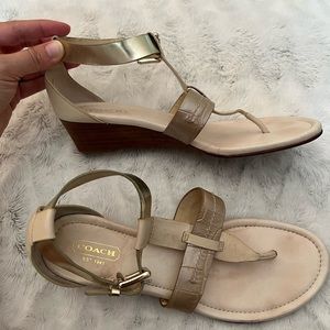 Coach wedge sandals size 7.5